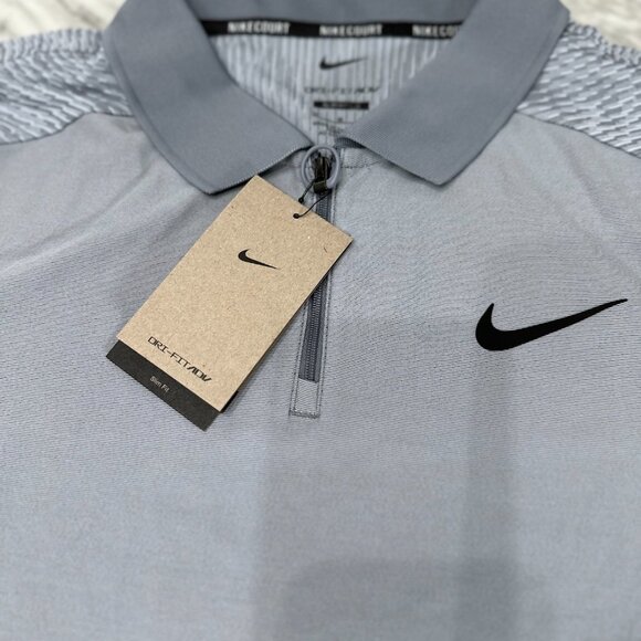 Nike Court Slam Advantage ADV Tennis Polo Jersey Mens Medium Blue FD5244 440 - Picture 10 of 14